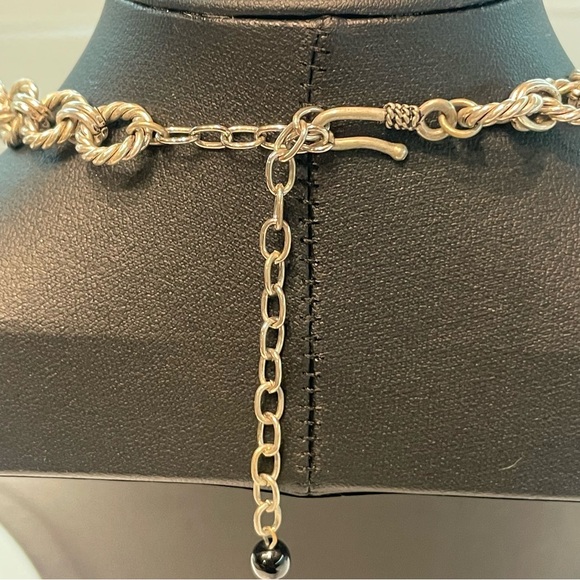 Graziano Silver Tone Link Choker
Faux Hematite Inlay
Great used condition - Picture 3 of 5